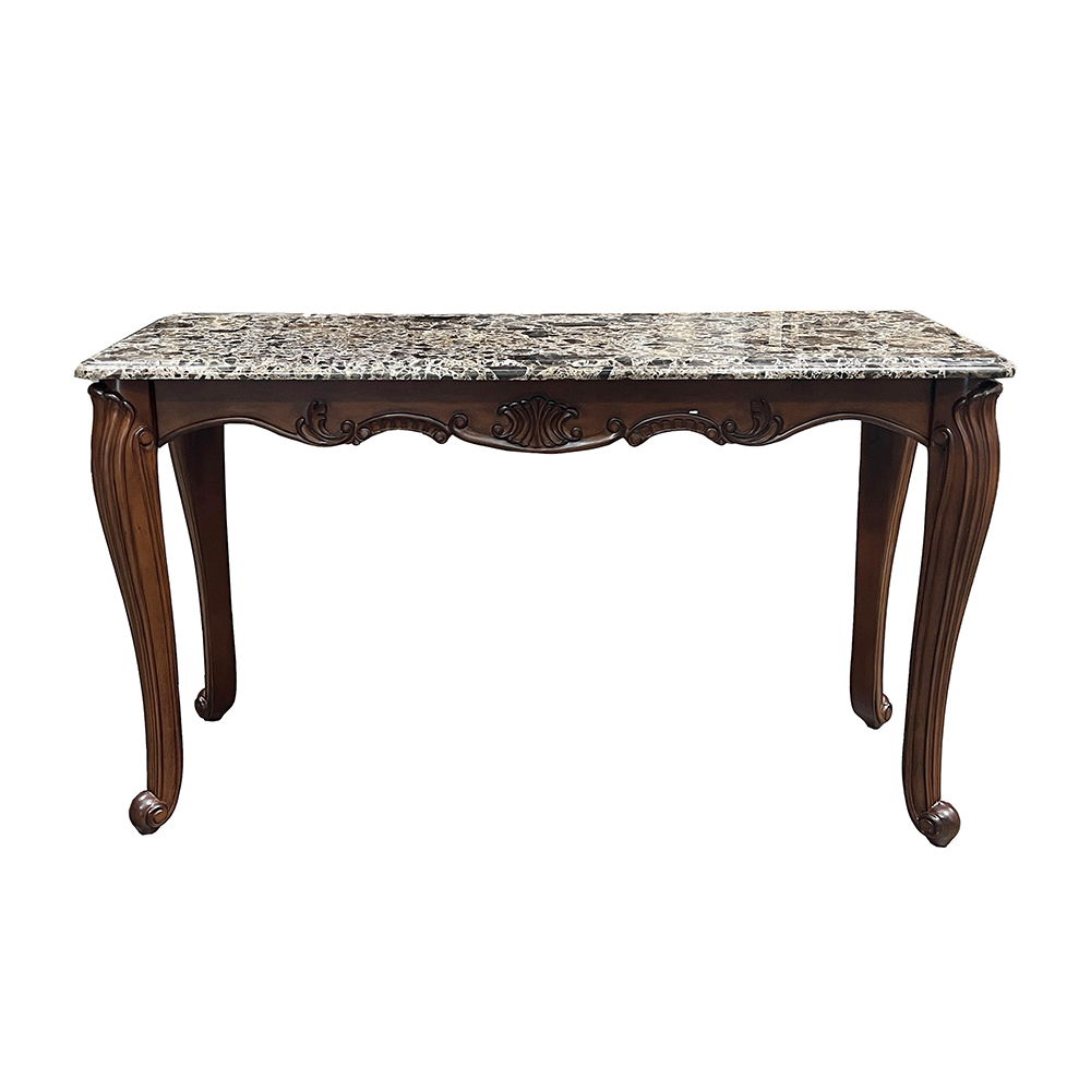 Nayla - Sofa Table - Natural Marble Top & Cherry