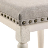Tasnim - Counter Height Stool (Set of 2) - Tan Fabric & Antique White