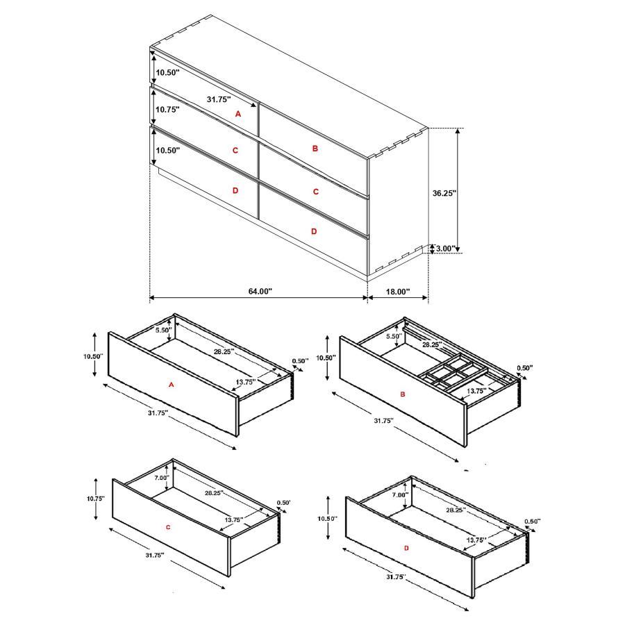 Winslow - 6-Drawer Dresser - Smokey Walnut