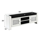 Noralie - 59" Bench With Storage - Mirrored & Faux Diamonds