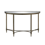 Aditya - Console Table With Mirror - Mirrored & Antique Brass
