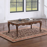Nayla - Coffee Table - Natural Marble Top & Cherry