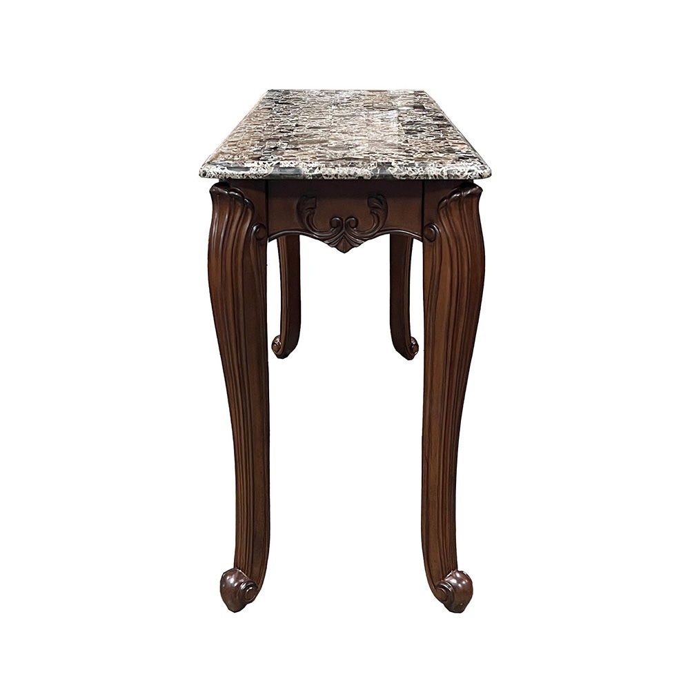 Nayla - Sofa Table - Natural Marble Top & Cherry