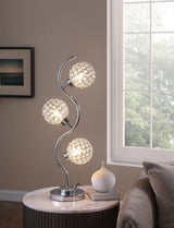 Amberley - 3-Light Curvy Metal Table Lamp Silver - Silver
