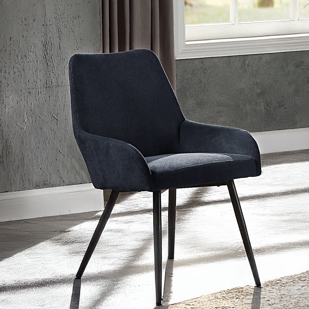 Zudora - Side Chair (Set of 2) - Black Linen