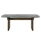 Dillon - Dining Table With Marble Top - Natural / Walnut