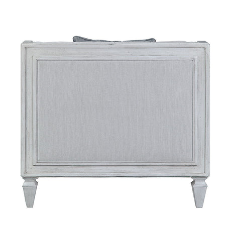 Katia - Chair With Pillow - Light Gray Linen & Weathered White