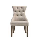 Gabrian - Side Chair (Set of 2) - Two-Tone Beige Fabric & Reclaimed Gray
