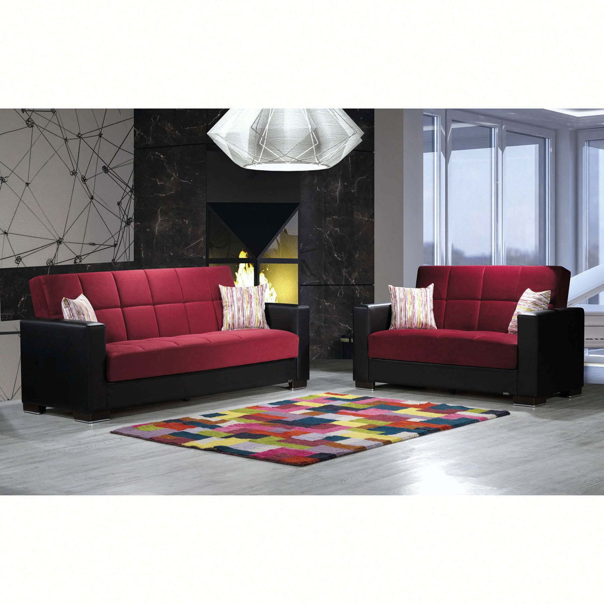 Ottomanson Armada - Upholstered Convertible Sofabed With Storage - Microfiber