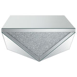 Amore - Square Mirrored Acrylic Crystal Coffee Table - Silver