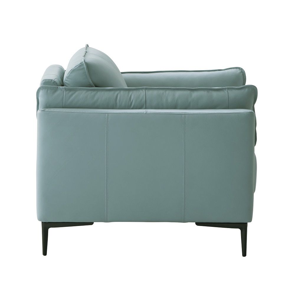 Mesut - Chair - Sage Green Top Grain Leather & Black