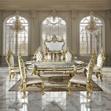 Desiderius - Dining Table - Antique Gold & Hand-Painted Brown