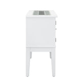 Elizaveta - Server - Faux Crystal Diamonds & White High Gloss