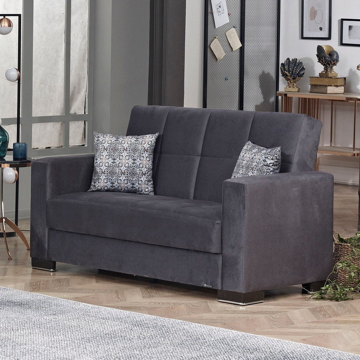 Ottomanson Armada - Upholstered Convertible Loveseat With Storage - Microfiber