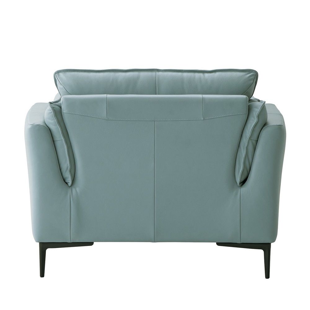 Mesut - Chair - Sage Green Top Grain Leather & Black
