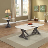 Romina - End Table - White Marble Top & Weathered Espresso