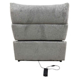 Fullar - Modular Power Motion Armless Recliner - Light Gary Chenille