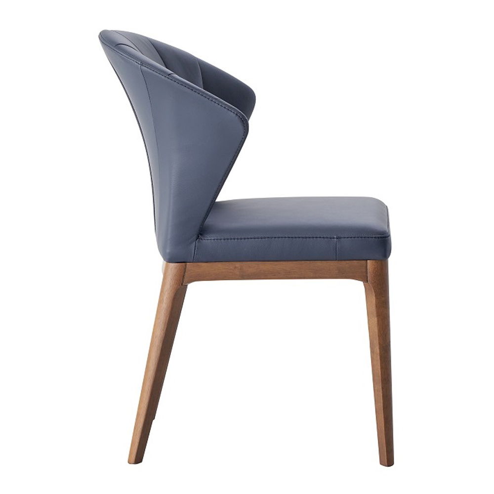 Seraphyne - Side Chair (Set of 2) - Slate Leather & Walnut