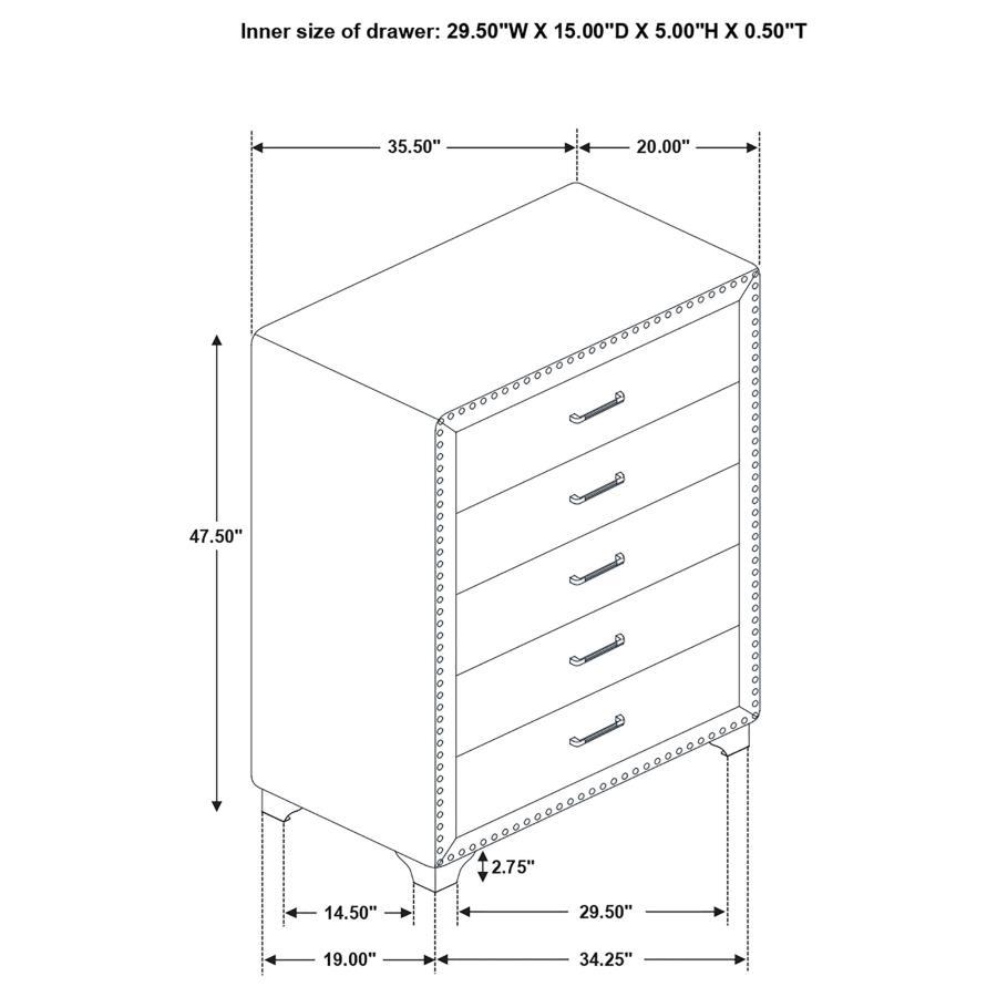 Melody - 5-Drawer Bedroom Chest