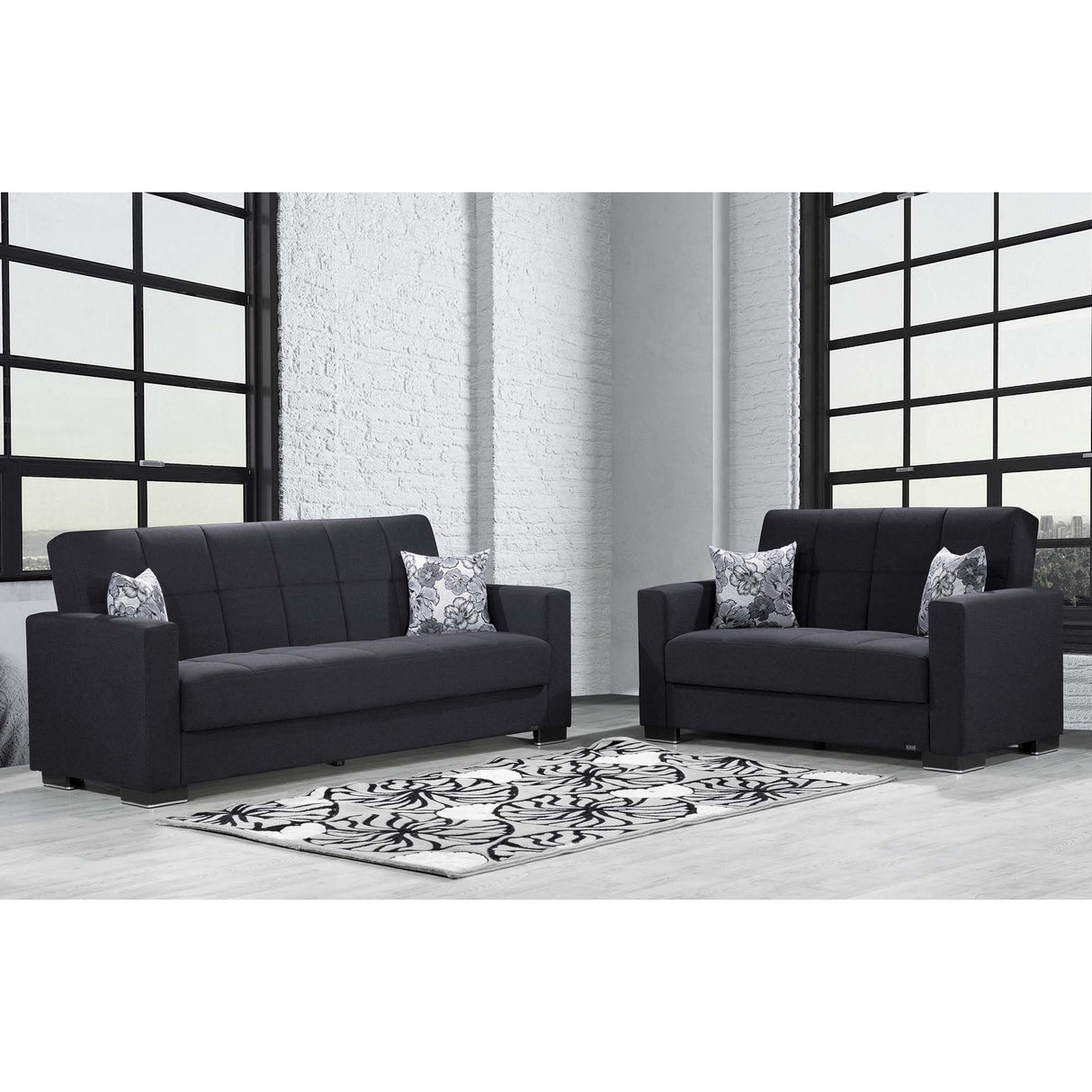 Ottomanson Armada - Upholstered Convertible Loveseat With Storage - Polyester
