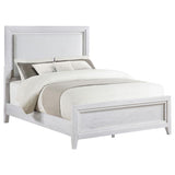Marielle - Eastern King Headboard Panel Bed - Distressed White
