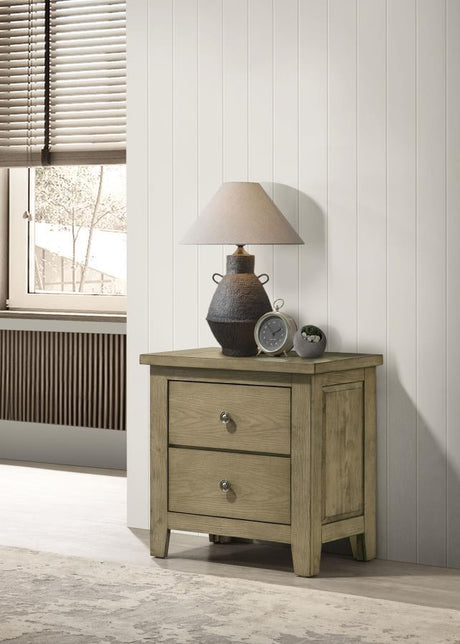 Hazlewood - 2-Drawer Nightstand Bedside Table - Vineyard Oak