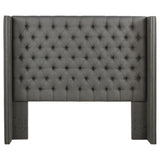 Bancroft - Upholstered Eastern King Wingback Headboard - Gray