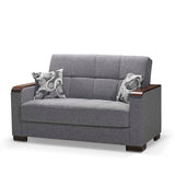 Ottomanson Armada X - Upholstered Convertible Wood Trimmed Loveseat With Storage - Polyester
