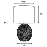 Indio - Drum Shade Handwoven Rattan Table Lamp - Black