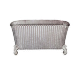 Versailles - Loveseat With 5 Pillows - Ivory Fabric & Bone White