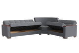 Ottomanson Armada X - Upholstered Convertible Wood Trimmed Sectional With Storage - Polyester