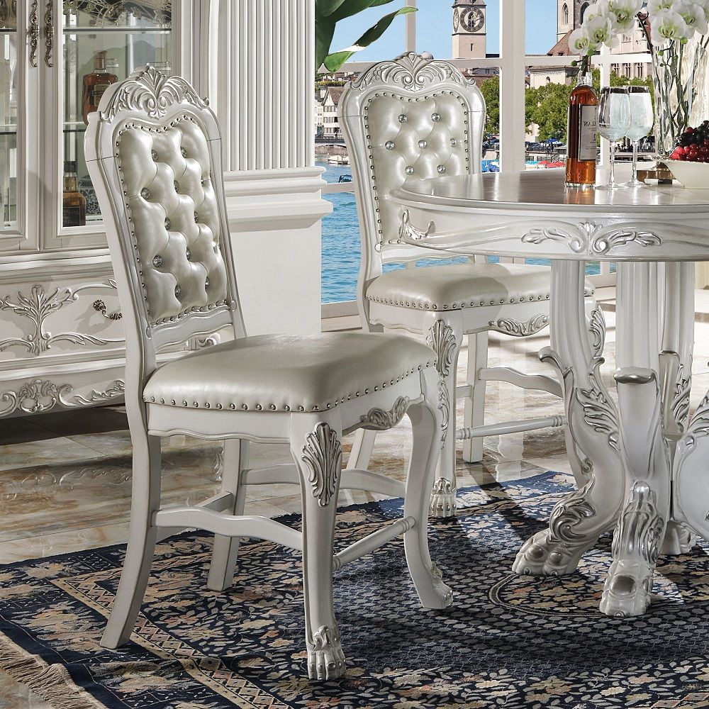 Dresden - Counter Height Chair (Set of 2) - Synthetic Leather & Bone White