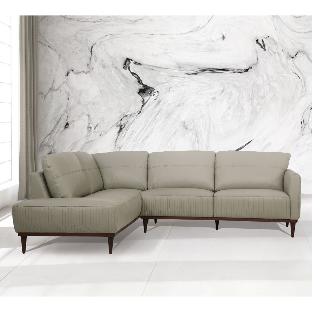 Tampa - Sectional Sofa - Airy Green Leather - 33"