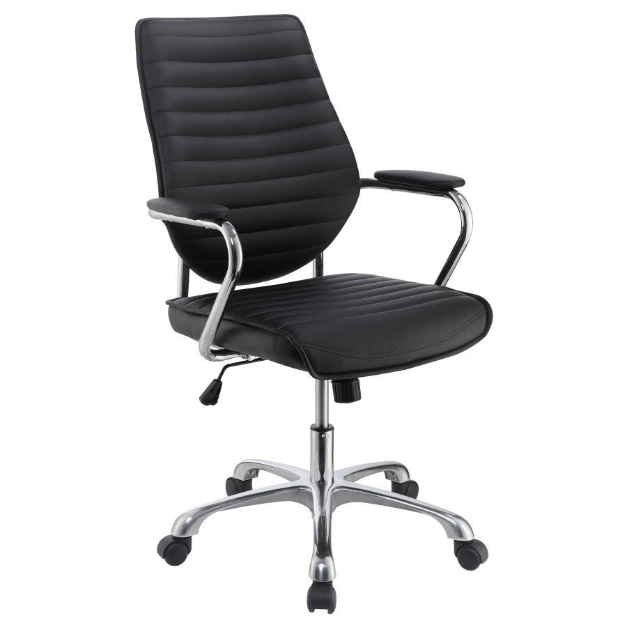 Chase - High Back Office Chair - Black And Chrome