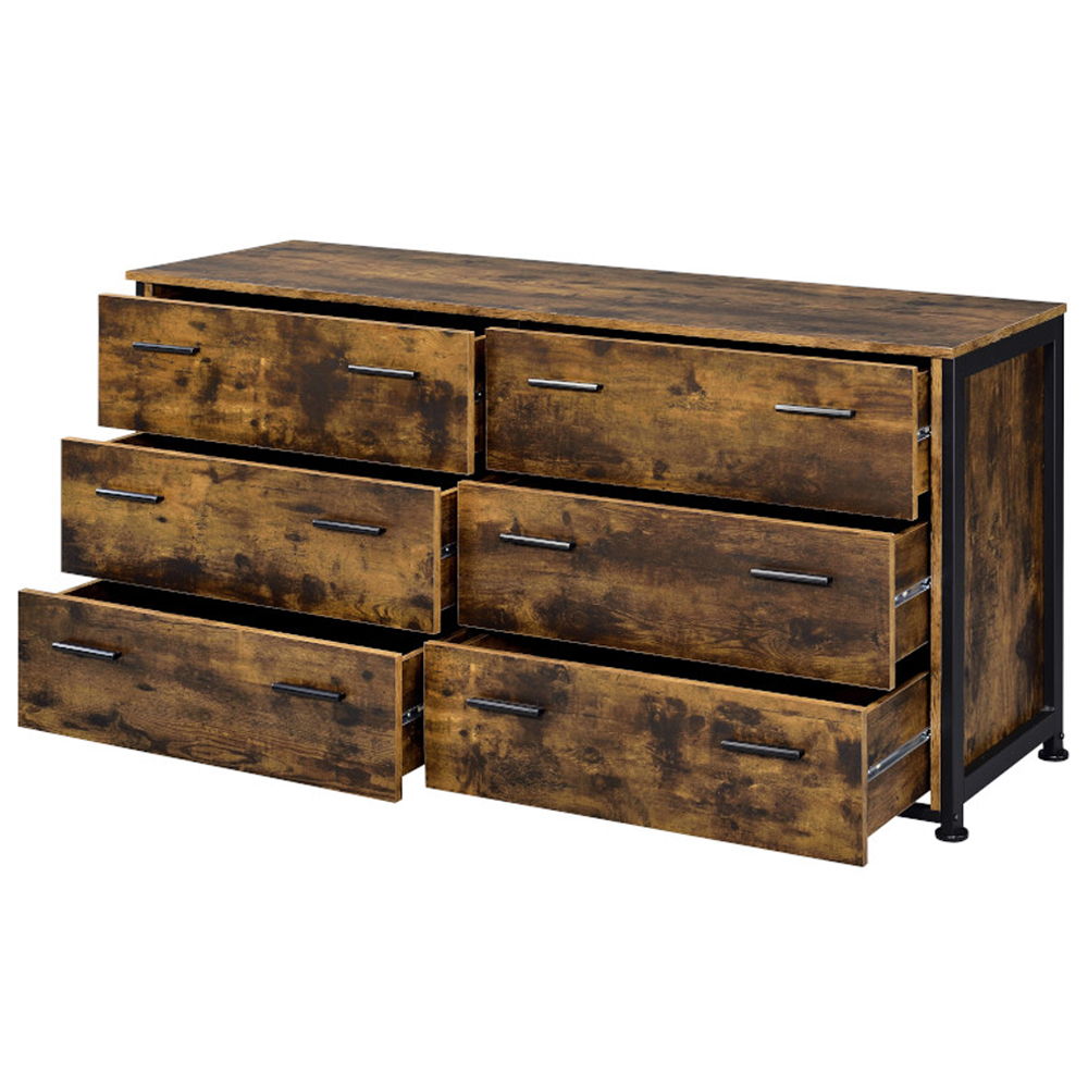 Juvanth - Dresser - Rustic Oak & Black