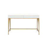 Lightmane - Writing Desk (Same Ac00900) - White High Gloss & Gold