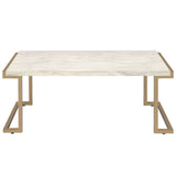 Boice II - Coffee Table - Faux Marble Top & Champagne