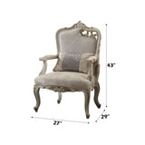 Picardy - Chair With Pillow (Right Facing Leaf) - Fabric & Antique Pearl