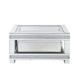 Noralie - Coffee Table With Open Compartment - Mirrored & Faux Diamonds