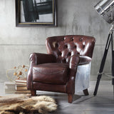 Brancaster - Accent Chair - Vintage Brown & Aluminum