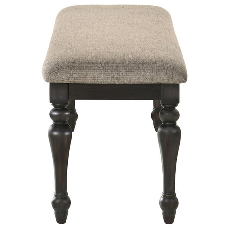 Bridget - Upholstered Dining Bench Stone And Sandthrough - Brown And Charcoal