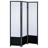 Calix - 3 - Panel Room Divider Folding Shoji Screen - Black