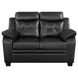 Finley - Upholstered Padded Arm Tufted Loveseat - Black
