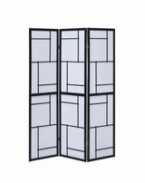 Damis - 3 - Panel Room Divider Folding Shoji Screen - Black