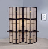 Iggy - 4 - Panel Room Divider Folding Shoji Screen - Cappuccino