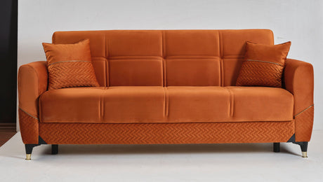 Ottomanson Samba - Upholstered Convertible Sofabed with Storage - Orange