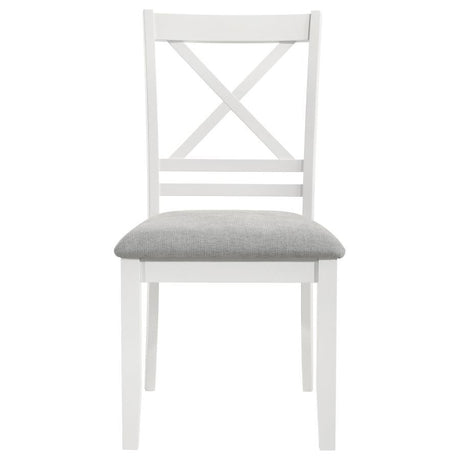 Hollis-Cross Back Wood Dining Side Chair (Set of 2) - White