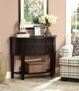 Diane - 2-Drawer Demilune Shape Console Table - Cappuccino