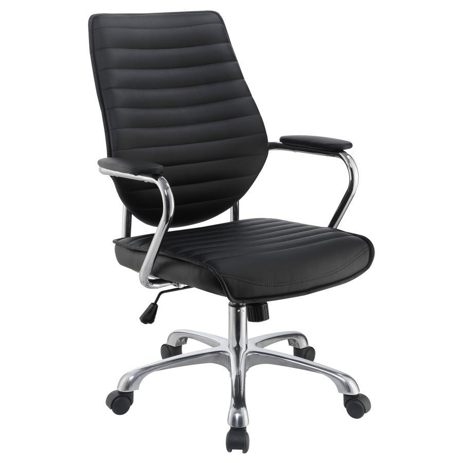 Chase - High Back Office Chair - Black And Chrome