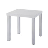 Harta - End Table - White High Gloss & Chrome